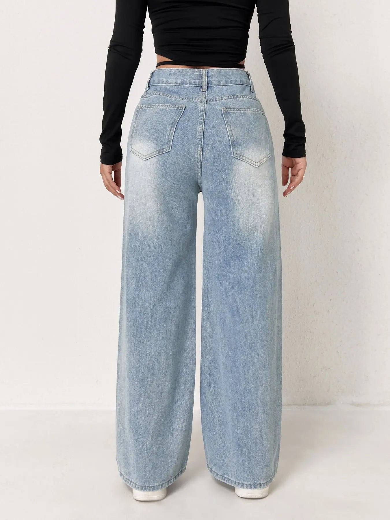 Women's Wide Leg Denim Pants Jeans | OWNLUXE