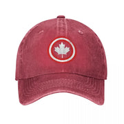 Canada Leaf Vintage Baseball Cap — Distressed Denim Sun Hat | OWNLUXE