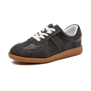 Women's Round Toe Leather Sneakers – Shop at OWNLUXE