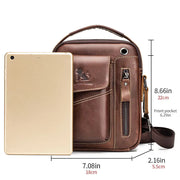 Men's Genuine Cowhide Leather Crossbody Bag - Compact Shoulder Satchel | OWNLUXE