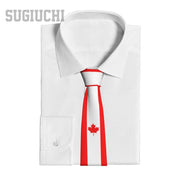 Canada Flag Emblem Neck Tie – Slim Plaid Tie for Wedding, Business & Canada Day