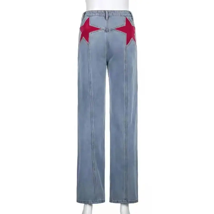 Women’s High-Waisted Flare Jeans with Embroidery