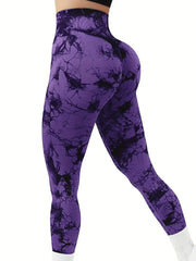 Tie-Dye Seamless High-Waist Yoga Leggings | OWNLUXE