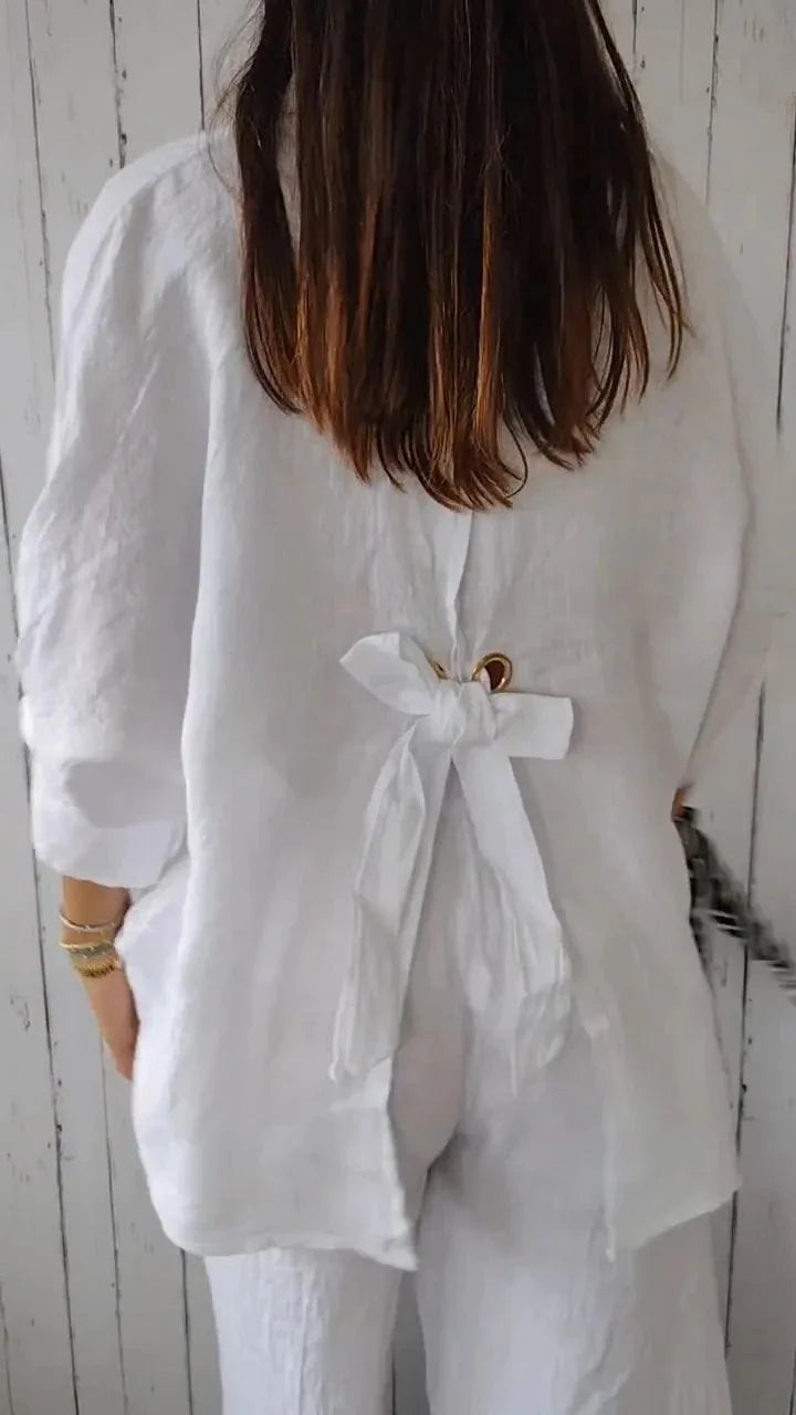 Cotton Linen Blouse | OWNLUXE