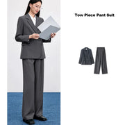 Women's Two Piece Jacket (Beige Pant Suit) | OWNLUXE