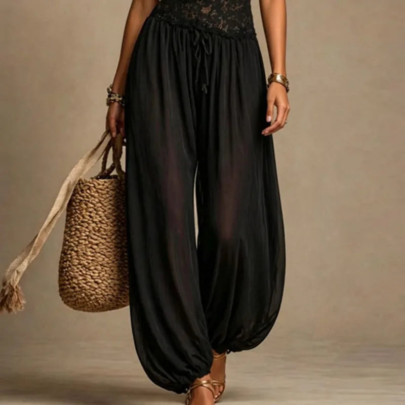 Women's V-Neck Halter Lace Jumpsuit | OWNLUXE