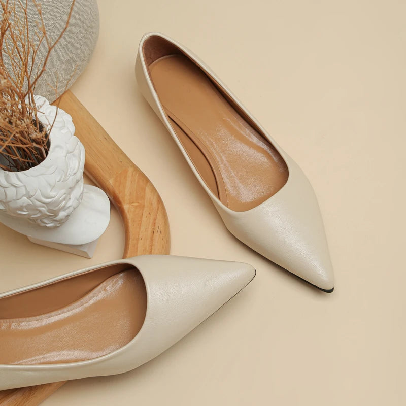Women's Pointed Toe Leather Heels – Shop at OWNLUXE