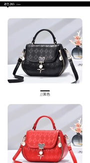 Genuine Leather Tote Bag - Bow Detail Bucket Bag