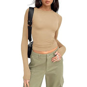 Women's Long Sleeve Crew Neck Slim Fit T-Shirt | OWNLUXE