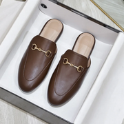 Women’s Chain Detail Flat Mules – Closed Toe Slides