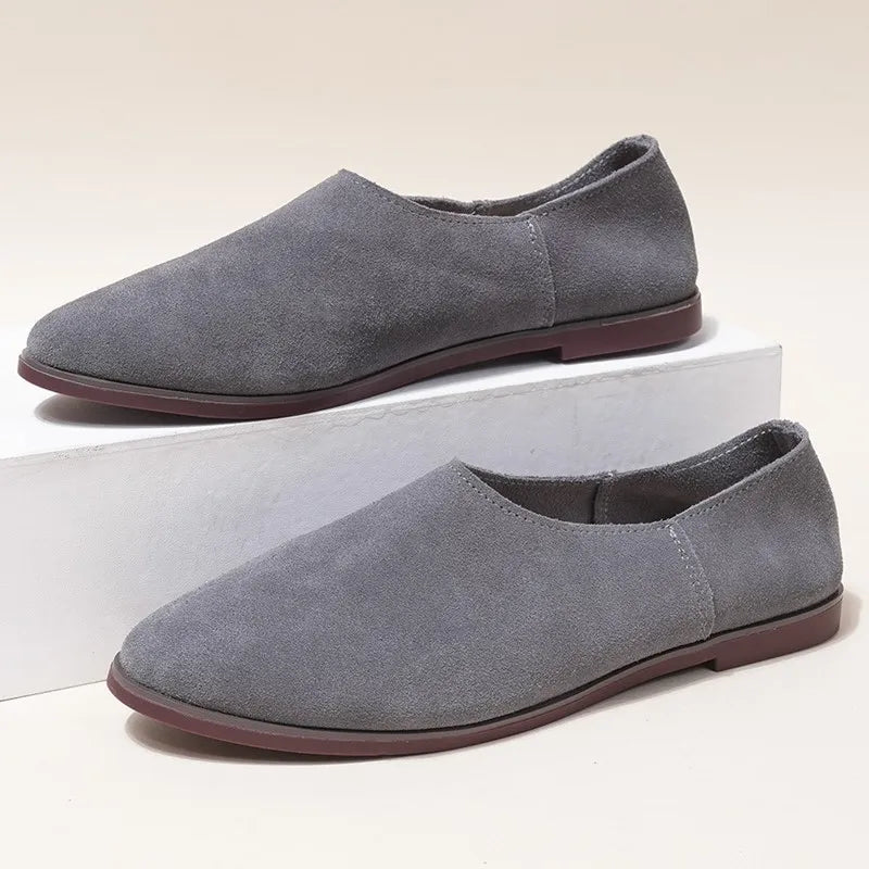 Women's Pointed Toe Leather Loafers (Brown) – Shop at OWNLUXE