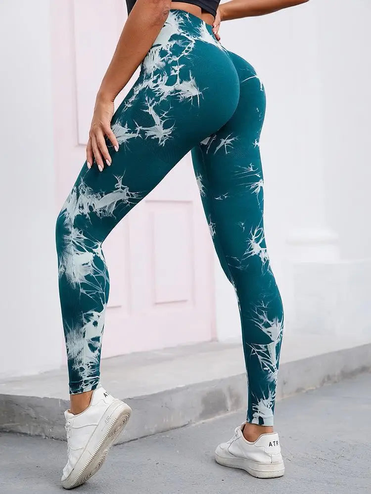 Hip Lifting Seamless Fitness Gym Leggings Tie-dye Yoga | OWNLUXE