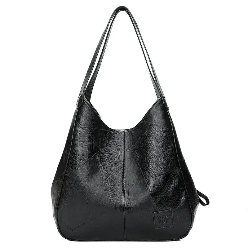 Vintage PU Leather Shoulder Bag – Structured Bucket Design