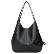 Vintage PU Leather Shoulder Bag – Structured Bucket Design