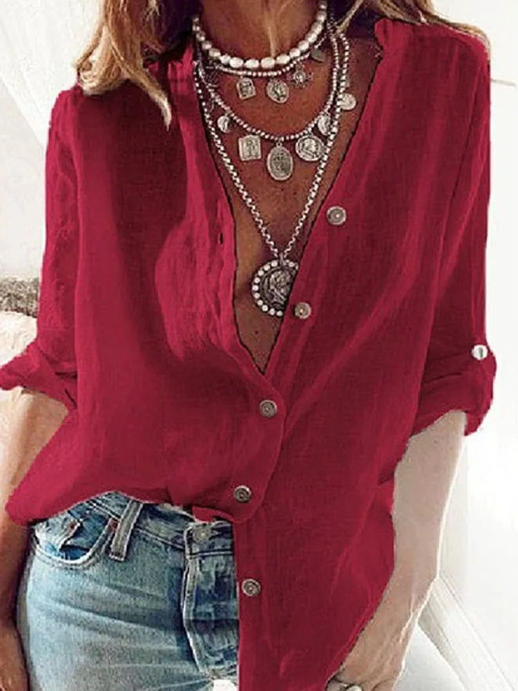 Women’s Stretch Button-Down Shirt – Relaxed Broadcloth Fit