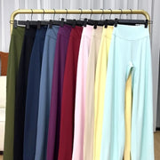 Women's Straight Leg Yoga Pants - Ultra Soft Mid-Waist Sports Trousers