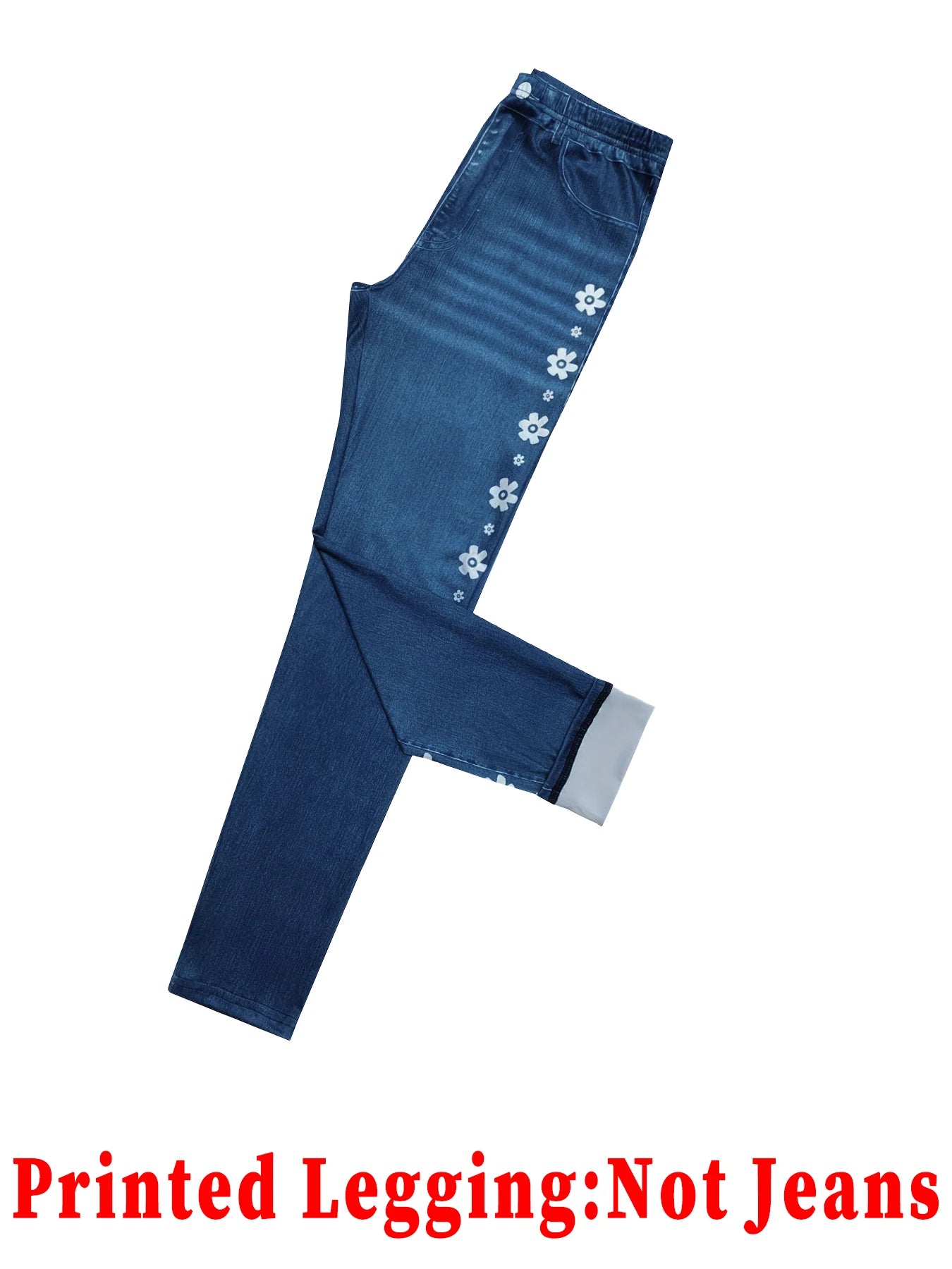 Denim Printed Skinny Seamless Leggings | OWNLUXE