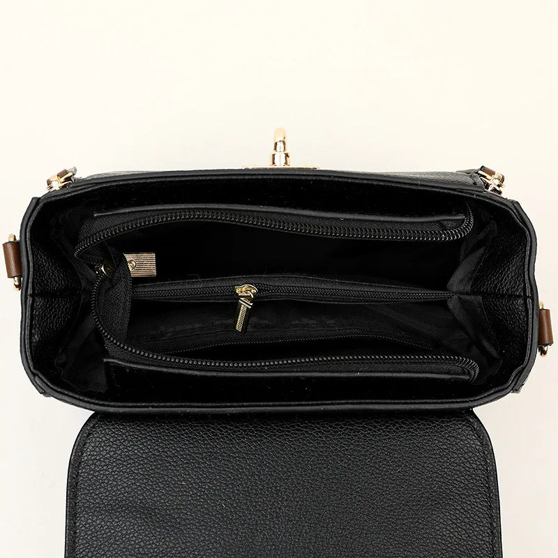 Square PU Leather Shoulder Bag – Party Ready | Sac d’Épaule Carré en Cuir PU – Prêt pour les Soirées