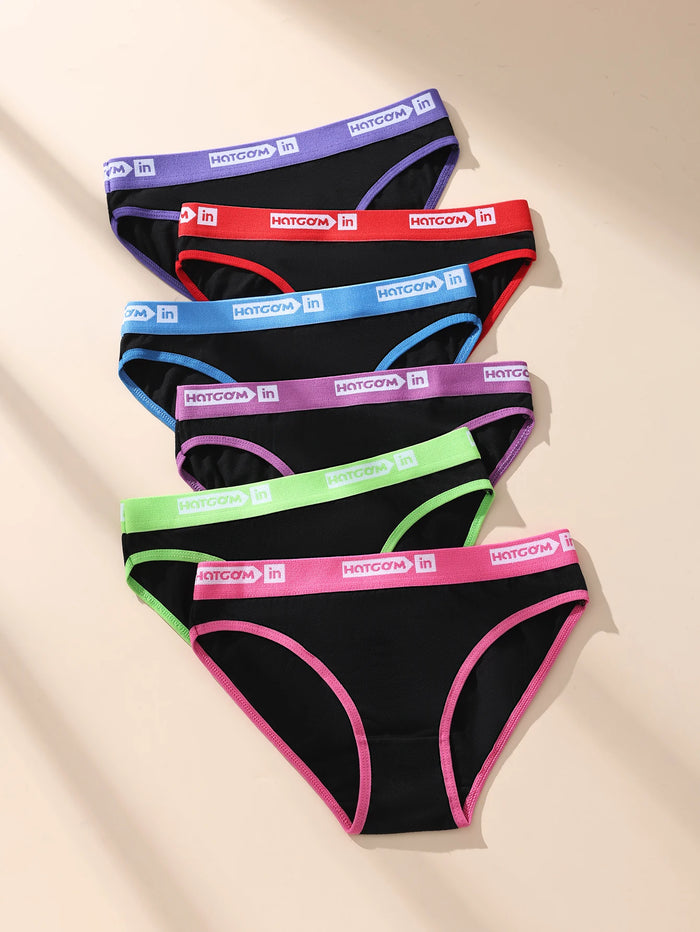 6pcs Set Women Cotton Panties Soft Underpants Sexy Black | OWNLUXE