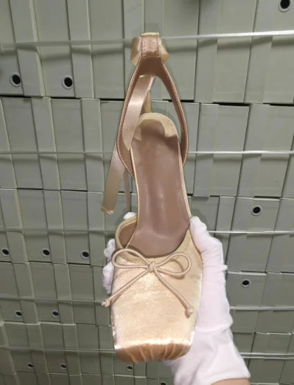 High-Heel Satin Bow-Detail High Heels | OWNLUXE