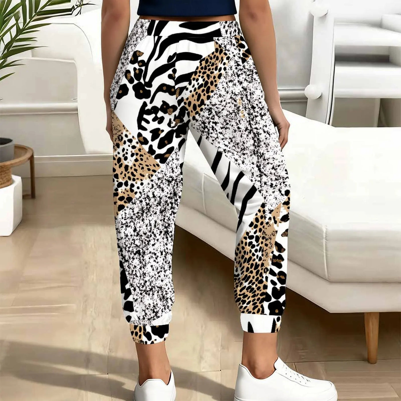 Leopard Print Drawstring Sport Pants | OWNLUXE