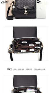 Genuine Leather Tote Bag - Bow Detail Bucket Bag