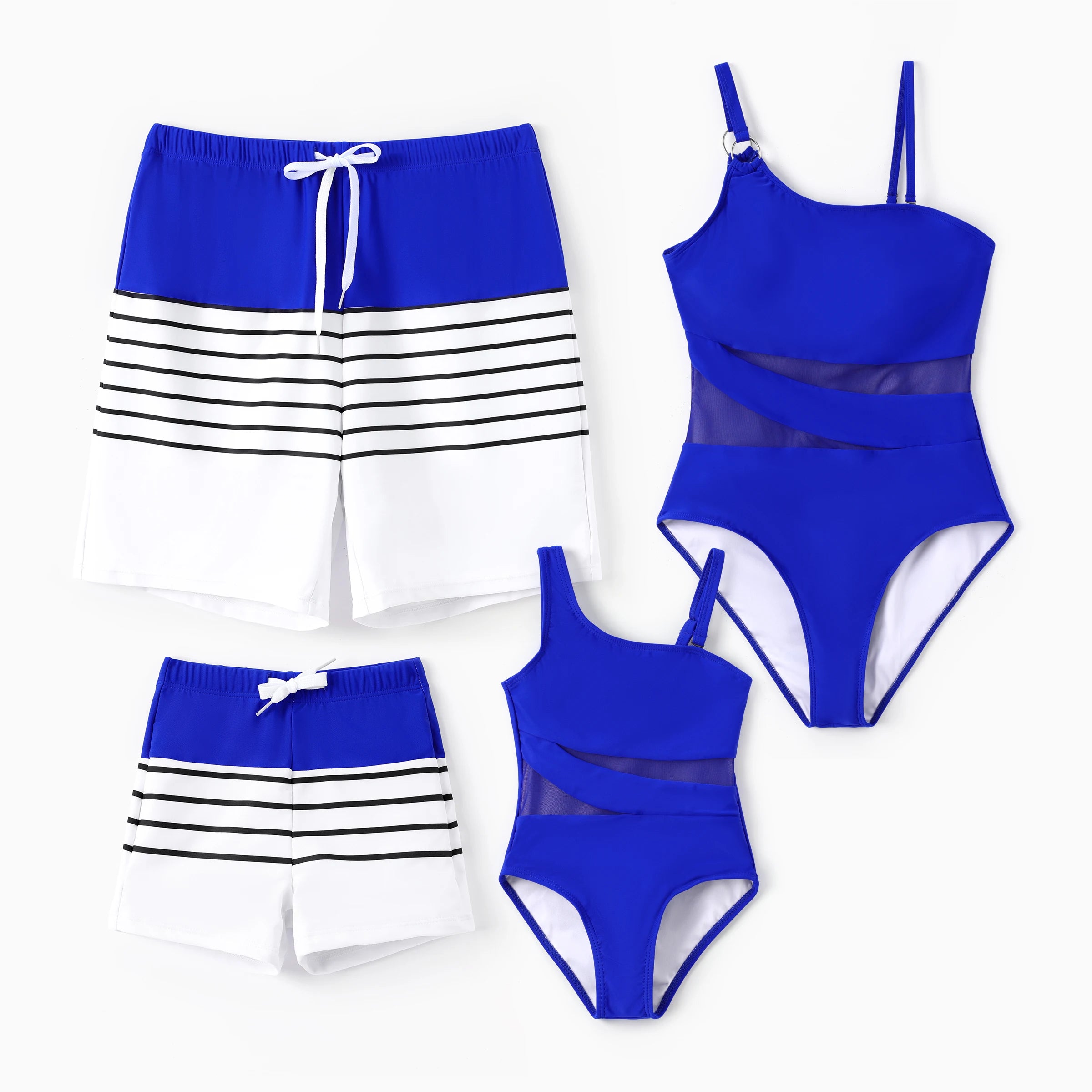 Matching Family Swimwear – Striped Summer Vacation Set | Maillots de bain assortis pour la famille – Ensemble rayé d'été