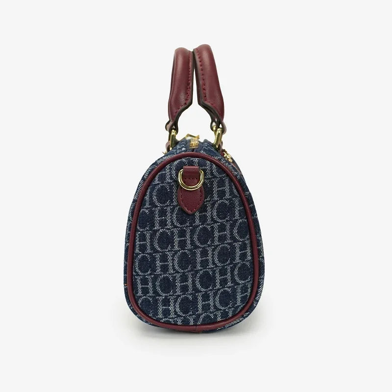 Leather Monogram Boston Bag | OWNLUXE