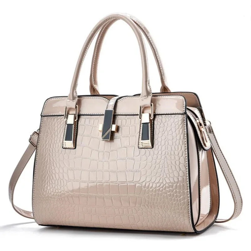 Large Capacity Square Tote Bag - Casual PU Leather Shoulder Bag | OWNLUXE