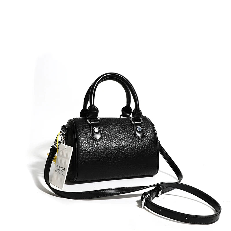 Soft Cow Leather Tote Bag with Zipper Closure