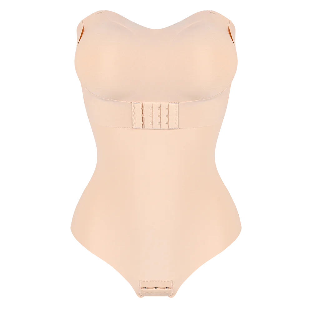 Large Size Strapless Thong Bodysuits Women Belly Control Full Body Shaper Adjustable Bust Removable Push Up Breast Underwear 4XL
