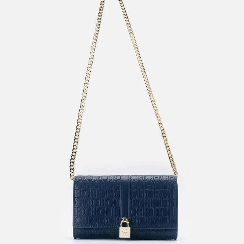 CH Chain Bag - 2025 Monogram Print Shoulder Bag with Lock
