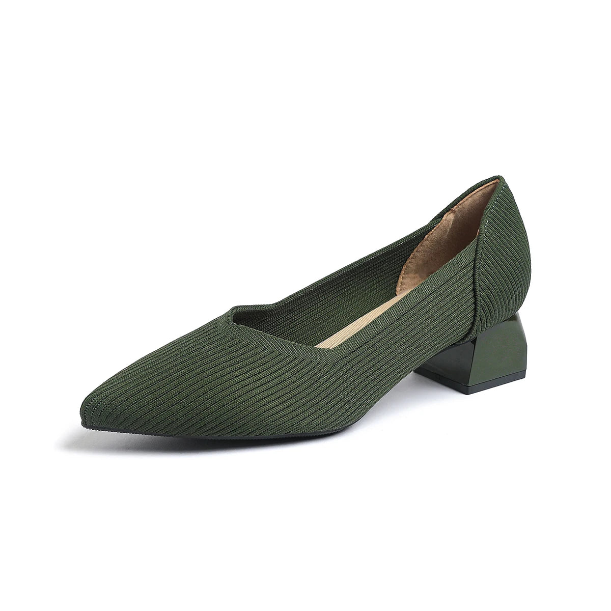Pointed Slingback Square-Heel Pumps for Refined Style