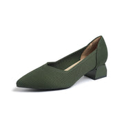 Pointed Slingback Square-Heel Pumps for Refined Style