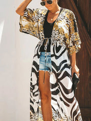 Chiffon Leopard Print Printed Swim Cover-Up | OWNLUXE