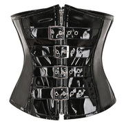 Underbust Extended-Size Shiny Faux Leather Waist Trainer | OWNLUXE