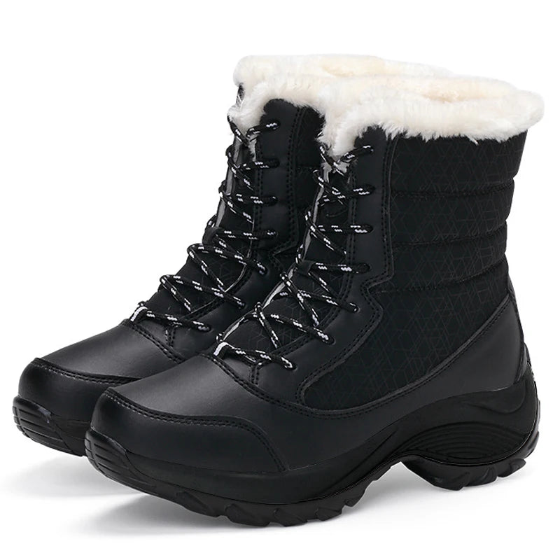 Women’s Winter Wedge Snow Boots | Bottes de Neige d’Hiver à Talon Compensé pour Femmes