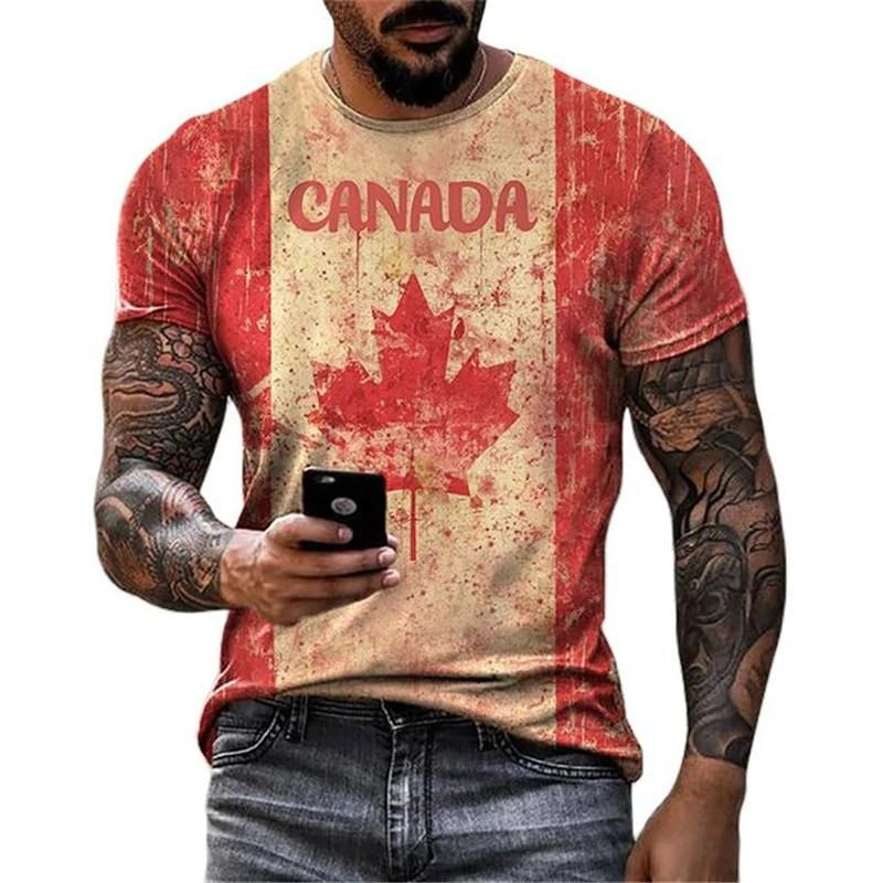 Retro Canada Maple Leaf 3D T-Shirt | OWNLUXE