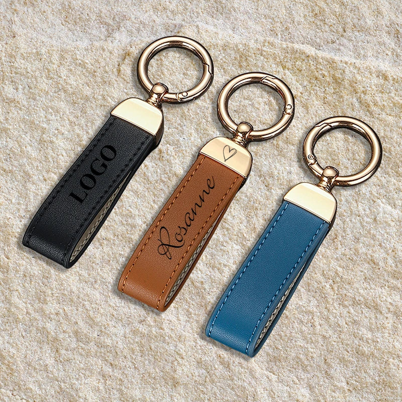 Custom Leather Keychain With Gift Box Personalized Logo | OWNLUXE
