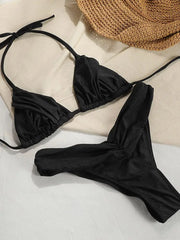 Solid Folds Bikini Set | OWNLUXE