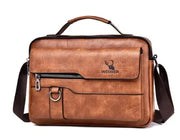 Unisex PU Leather Messenger Bag – Business Crossbody with Laptop Compartment