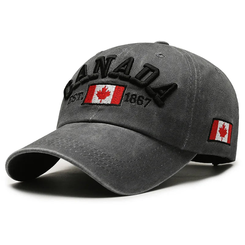 Vintage Canada Baseball Cap - Washed Cotton Adjustable Unisex Hat