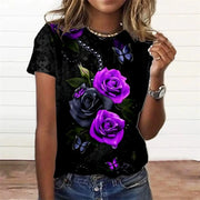 Summer Fashion Women's T-shirt 3d Floral Print Tee Large | OWNLUXE
