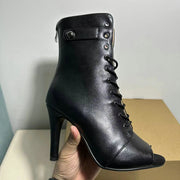 Women's High Heel Heels (Black Rubber-10cm) | OWNLUXE