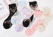 Mesh Floral Print Socks | OWNLUXE