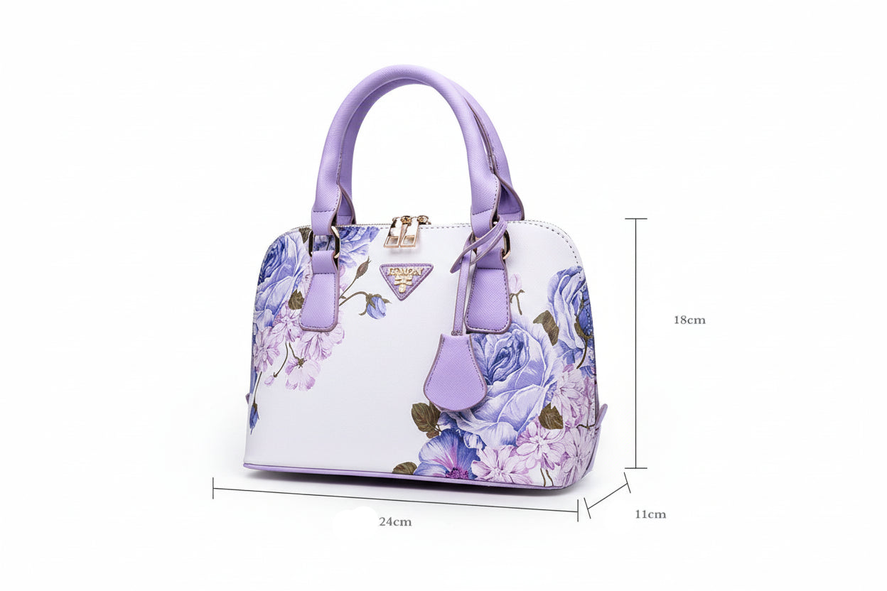 Fashion Elegant Shell Bag – Women's Flower Printing Tote Shoulder Crossbody