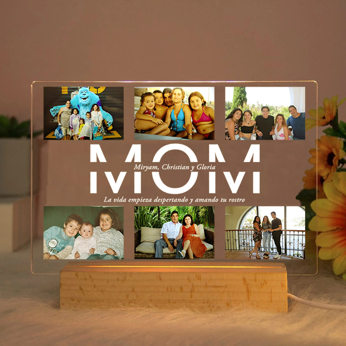 Custom Acrylic Lamp Personalized Photo Text Bedroom | OWNLUXE