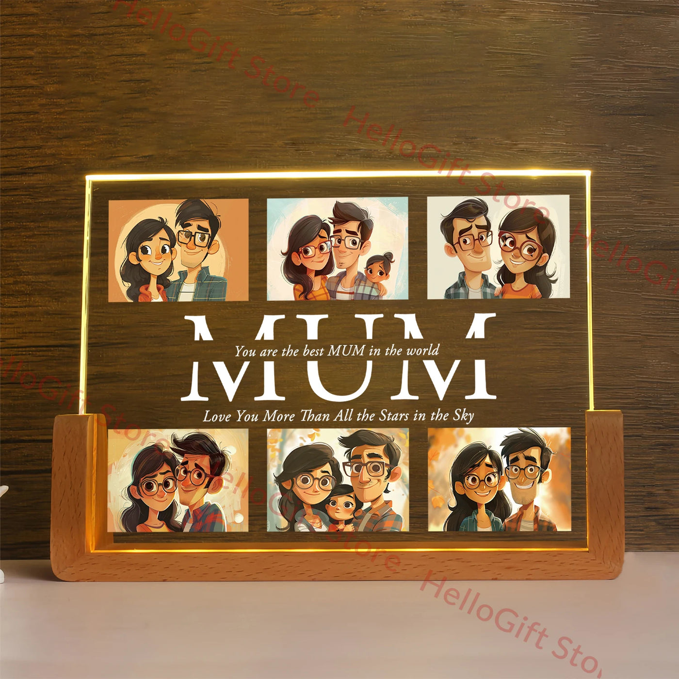 Personalized 3D Acrylic LED Night Light — Custom Name Gift for Family | OWNLUXE