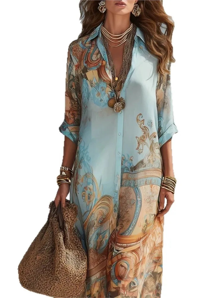 Women's Long Sleeve Vintage Dress | OWNLUXE