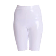 Shiny Faux Leather High-Waist Shorts | OWNLUXE